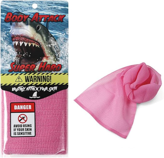 Extra Rough, Exfoliating Washcloth [Made in Japan] Exfoliating Towel Special Texture Makes Fluffy Foam Lather, Back Scrubber, Dead Skin Cell Remover [Loofah for Women and Men] (Pink)