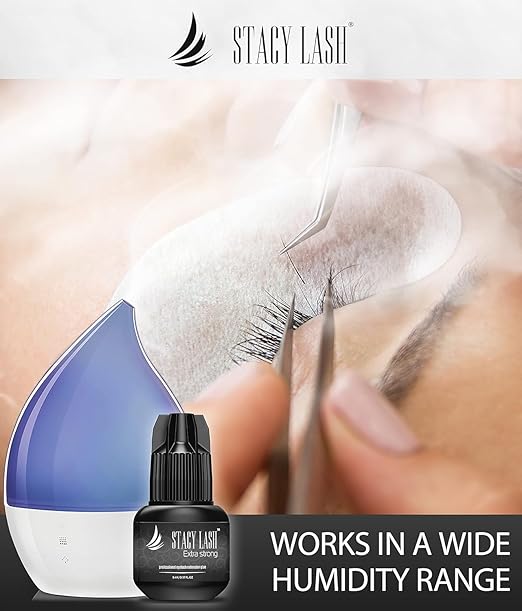 Extra Strong Eyelash Extension Glue Stacy Lash (0.17fl.oz / 5ml) / 0.5-1 Sec Dry/Retention – 8 Weeks/Black Adhesive/Professional Supplies