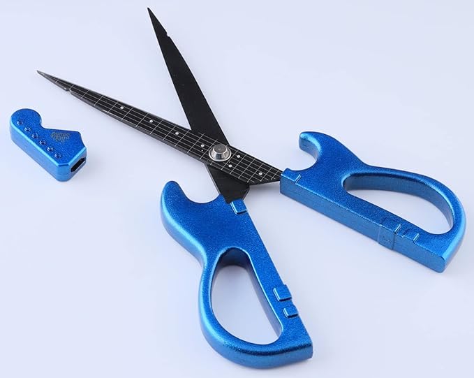 Cutlery Guitar Scissors SekiSound Metallic Blue with a stand (Gift Box Included) Hobby Tool SS-35MB