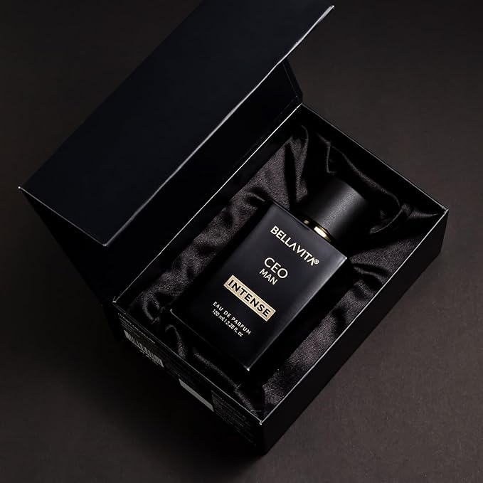 BellaVita Luxury CEO Man INTENSE Eau De Perfume for Men (3.4 fl.oz) | Long-Lasting Mens Cologne with Bergamot, Lavender, Orchid & Musk | Bold & Woody Gift Perfume Cologne for Men | Vegan CEO Fragrance