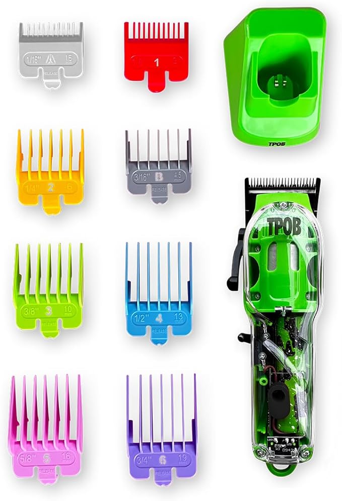 TPOB Slime 2 Barber Hair Clippers for Men 6800 RPM with Matte Green Case and X Fade Blade