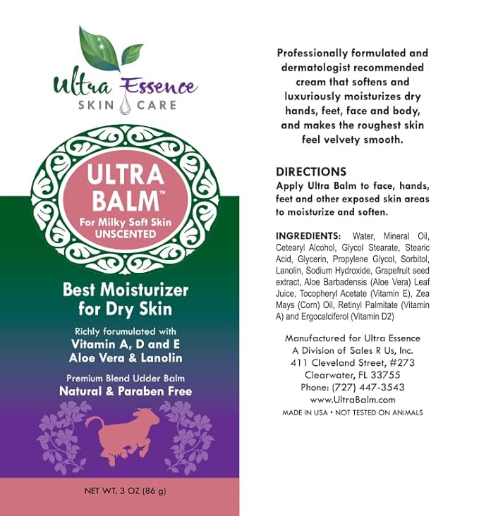 Daily Moisturizer For Dry Itchy Skin, Psoriasis and Eczema Relief That Contains Lanolin, Vitamins A, D & E, Aloe Vera, To Moisturize Face, Body, Dry Hands & Cracked Heels (Unscented)