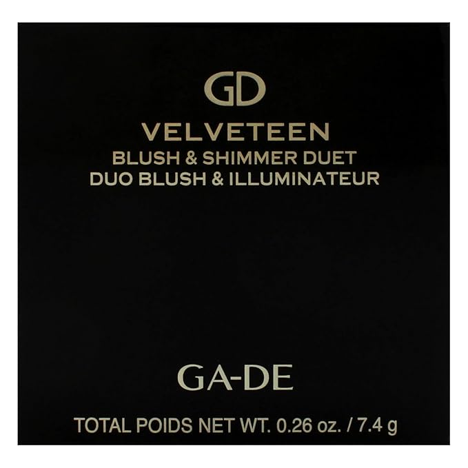 GA-DE Velveteen Blush and Shimmer Duet, 32 - Formulated with Micronized Pearls and Pigments for Sculpting Face and Décolleté - Paraben-Free - 0.26 oz