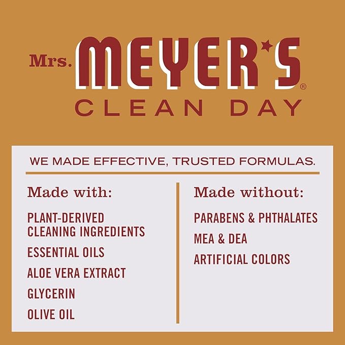 MRS. MEYER'S CLEAN DAY Hand Soap, Apple Cider, Made with Essential Oils, 12.5 oz - Pack of 3