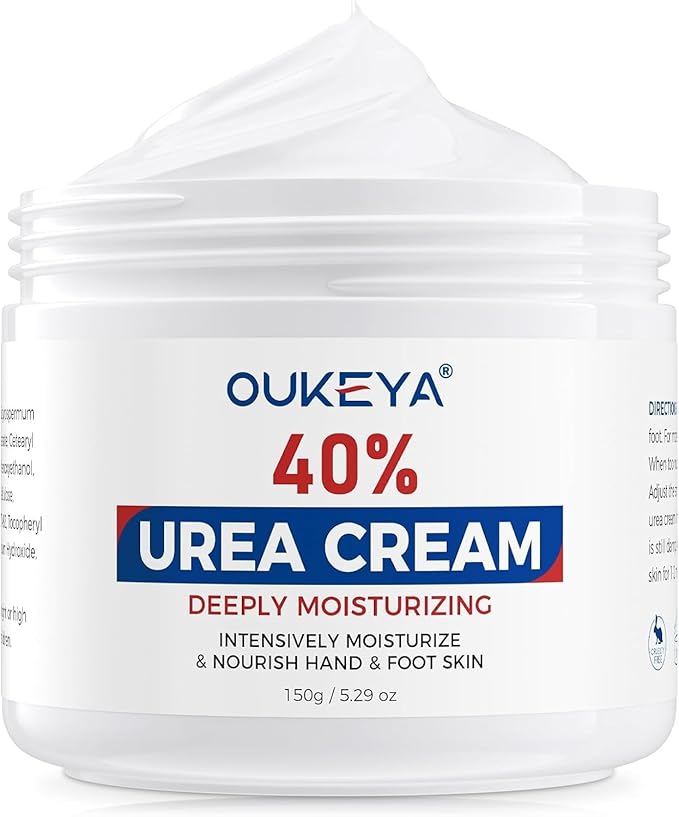 NEW FORMULA Urea Cream 40 Percent for Feet Maximum Strength, Hand Heels Dry Cracked Treatment Lotion for Knees & Elbows, Foot Dead Skin Cuticle Callus Remover Toenail Softener, 5.29 oz