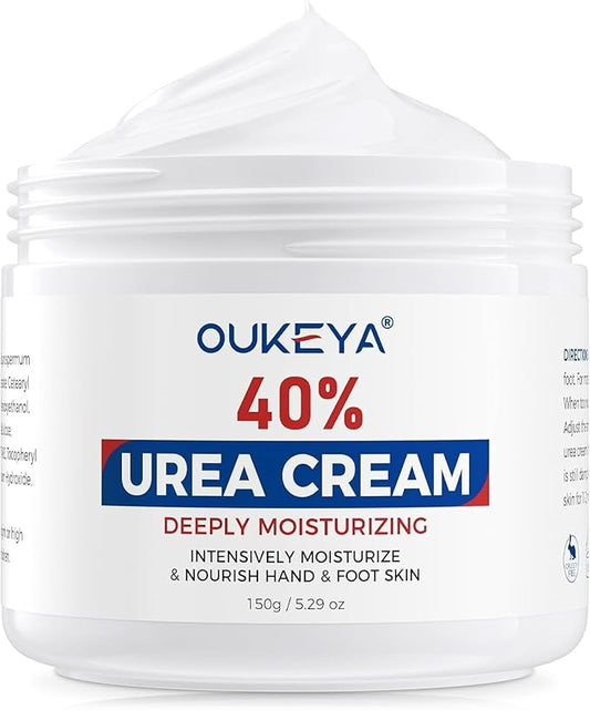 NEW FORMULA Urea Cream 40 Percent for Feet Maximum Strength, Hand Heels Dry Cracked Treatment Lotion for Knees & Elbows, Foot Dead Skin Cuticle Callus Remover Toenail Softener, 5.29 oz