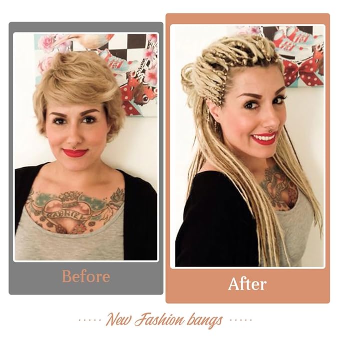 24 Inch Double Ended Dreadlock Extensions Sets, 20 Strands 3 In 1 Mixed Synthetic Dreads Extensions, Ombre Brown Straight&Curly&Boho Handmade Dreads Hippie Style Dreadlocks for Woman