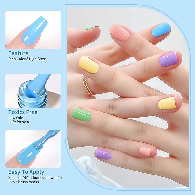 JR 9pcs 15ml gel nail polish set Including Red Pink Nude Gel Polish Kit UV LED Soak Off Polish Home DIY Gift D