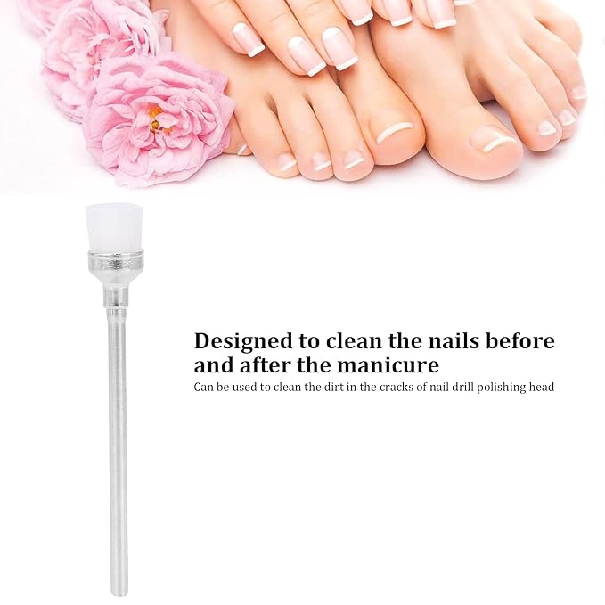 100pcs Nail Drill Bit Cleaning Brush - Nail Polishing Head Cleaner Stainless Steel Nail Head Cleaning Brush Nail Dust Brush Cleaner Manicure Tool Accessory for Manicure Pedicure(03)