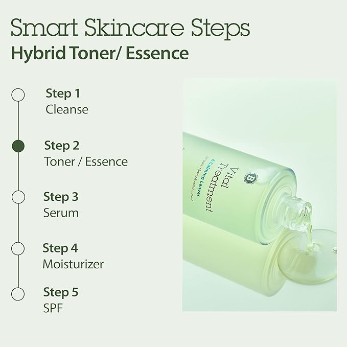 Blithe Korean Skin Care Products 6 Leaves Clear Essence for Rosacea & Redness Relief, BHA Toner Cooling Moisturizer for Face, Blackhead Treatment, Evening Primrose Wintergreen Green Tea 5 Oz