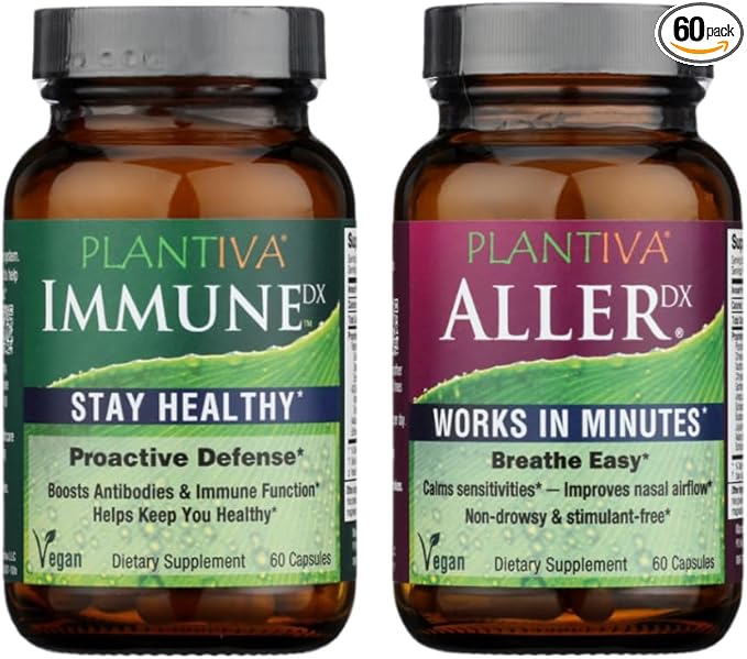 AllerDx Capsules (60 Count) ImmuneDx (60 Capsules) Breathe Well Bundle 2CT