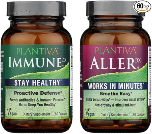 AllerDx Capsules (60 Count) ImmuneDx (60 Capsules) Breathe Well Bundle 2CT