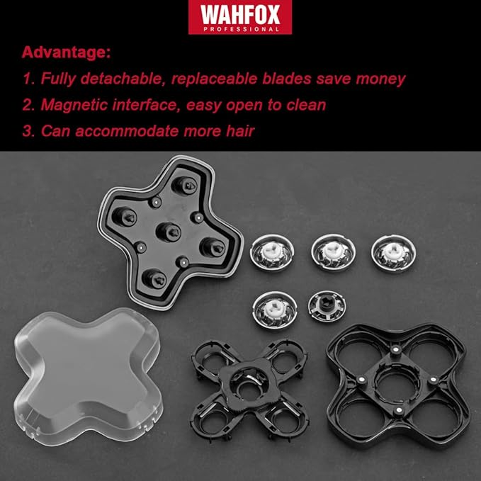 Universal 5 Blades Magnetic Head Shaver Replacement Blades Compatible with MANSCAPED The Dome Shaver 5 Blade Head Shaver Replacement Heads