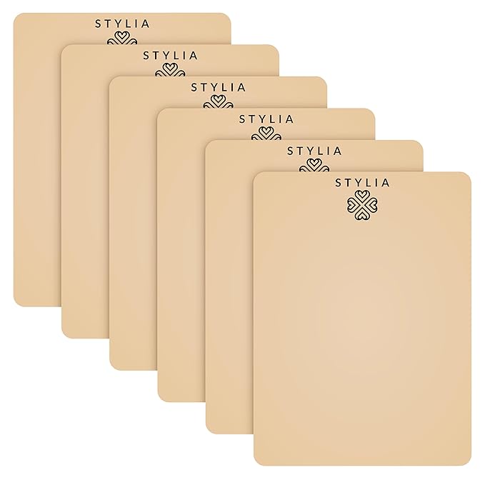 Stylia Microblading Practice Fake Skin Sheet for Eyebrow Tattoo, Fake Skin for Tattoo, Micro Blading Needling, Eye Brow Makeup, Tattoo Skin Practice Kit Supplies (12Pieces- Inkless Blank Double Sided)