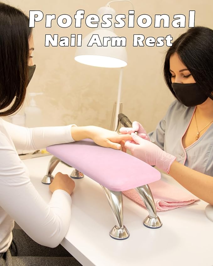Nail Arm Rest Cushion, Big Nail Arm Rest for Nail Tech, Professional Nail Hand Rest Pillow Stand Manicure Hand Rest Spa Salon Foot Hand Arm Feet Leg Rest (Pink)
