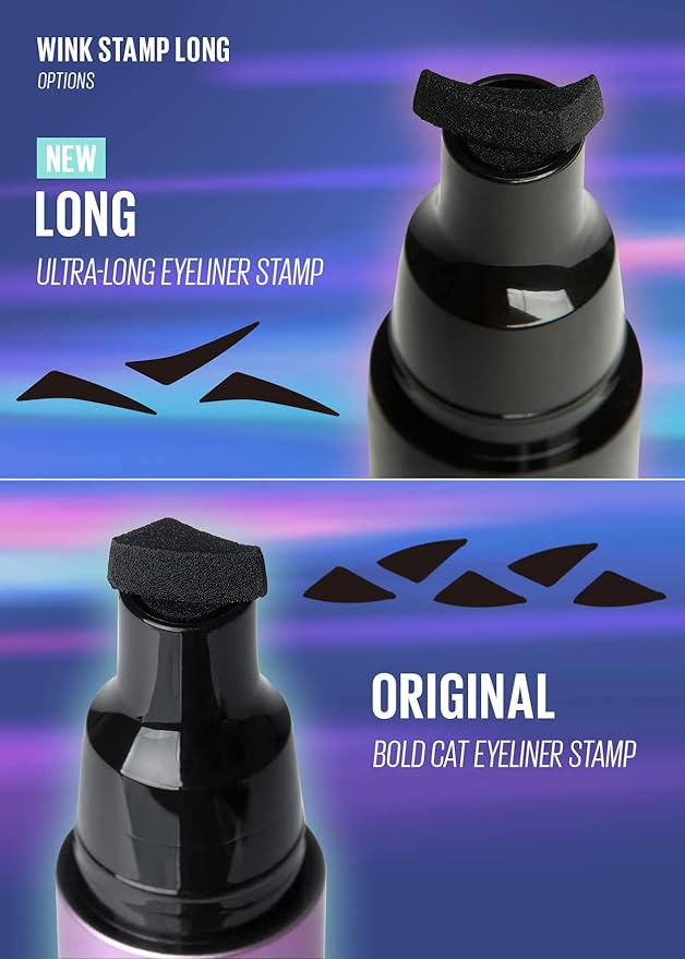 Kaja Winged Eyeliner Set - Wink Stamp Long | with Avocado Extract, Double-ended Wing, Smudge-Proof, Waterproof, Eye Irritation Tested, Long Lasting Pencil, Colorstay, Mother's Day