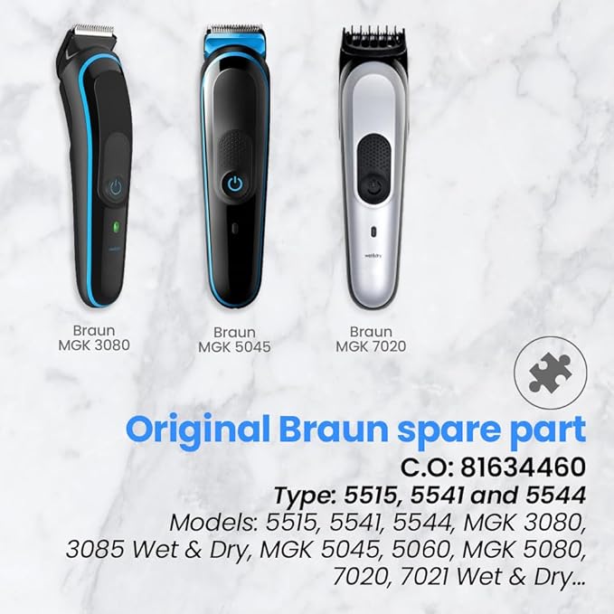 Replacement Head for Men's Electric Shaver 81634460 Compatible with Braun Multi Grooming Body Shaver MGK3080, 5515, 5541 and 5544
