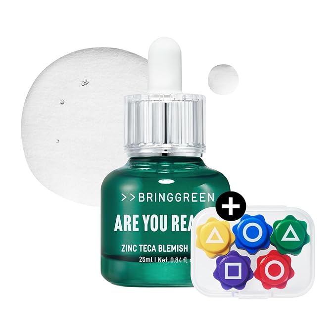 BRING GREEN X NETFLIX SQUID GAME Edition Zinc Teca Serum 25mL | Calming Serum for Skin Soothing & Oil Control | Includes Free Gonggi Tossing Game as Seen in Squid Game
