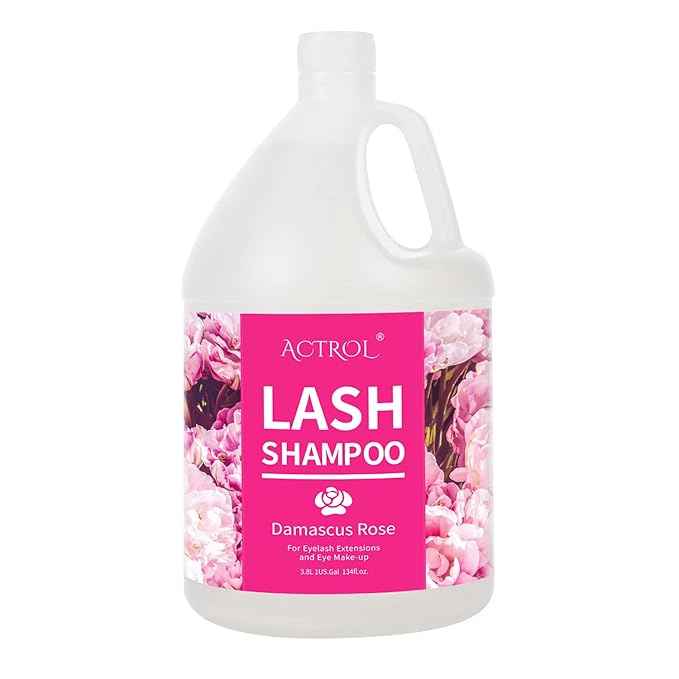 Eyelash Extension Cleanser Gallon Rose 3.8L Natural Lash Extension Shampoo Professional Eyelid Foaming Cleanser Paraben & Sulfate Free Non-lrritating with Salon and Home Care