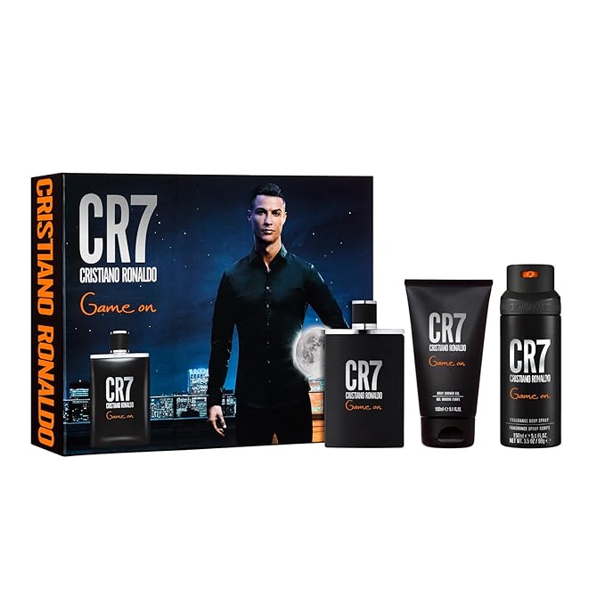 Cristiano Ronaldo Game On for Men - 3 Pc Gift Set 3.4oz EDT Spray, 5.1oz Shower Gel, 4.1oz Body Spray