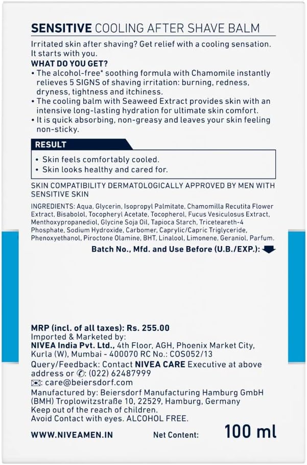 Nivea Men Sensitive Cooling After Shave Balm 100Ml