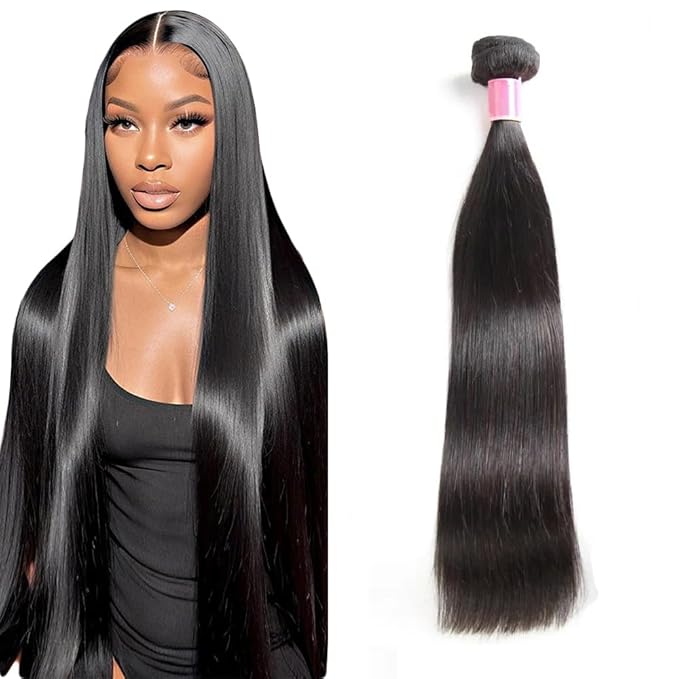 10A Straight Single Bundles Human Hair 28 Inch Brazilian Straight Human Hair 1 One Bundles 100% Unprocessed Virgin Hair Weave Natural Black Color