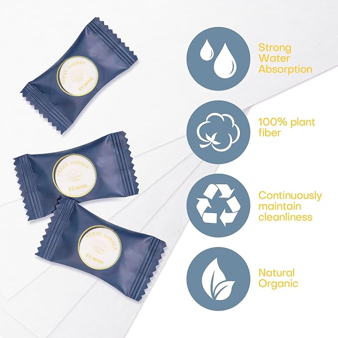 Compressed Disposable Face Towel Cleaning Kit 100pcs,Portable & Compact Travel Size Towel Wash Cloth Cotton Wipes Tablets Coin Tissue Towelettes for Hotel Camping Backpacking Hiking(Dark Blue)