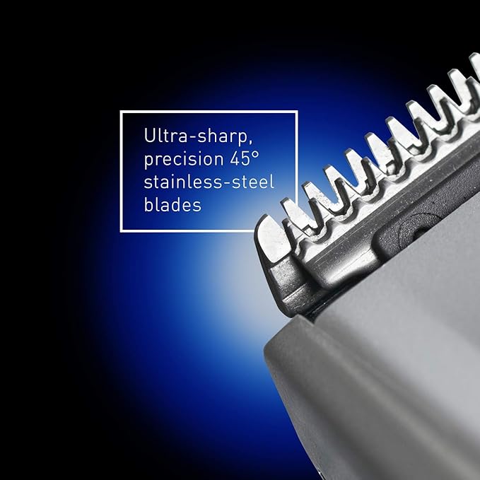 Panasonic Cordless Men's Beard Trimmer With Precision Dial, Adjustable 19 Length Setting, Rechargeable Battery, Washable - ER-GB40-S (Blue)