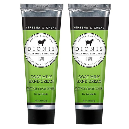 Dionis - Goat Milk Skincare Verbena & Cream Scented Hand Cream (1 oz) - Set of 2 - Made in the USA - Cruelty-free and Paraben-free