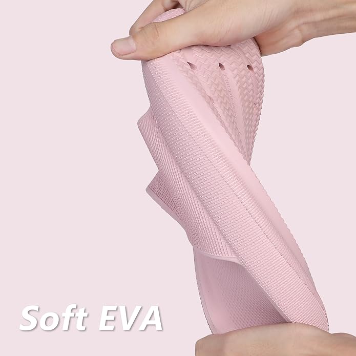 Menore Slippers for Women and Men Quick Drying, Parent-Child EVA Open Toe Soft Slippers, Non-Slip Soft Shower Spa Bath Pool Gym Beach House Sandals for Indoor & Outdoor