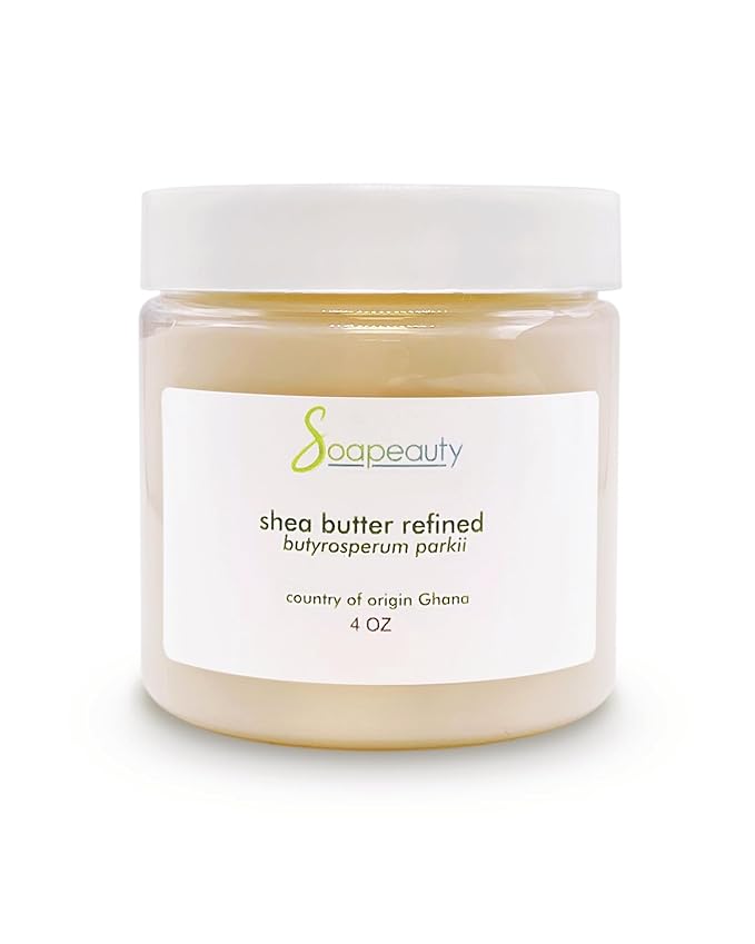 Soapeauty 100% Pure Refined African Shea Butter - Expeller Pressed, Odorless - Pure Moisturizer for Skin & Hair - Ethically Sourced from Ghana | 4 oz