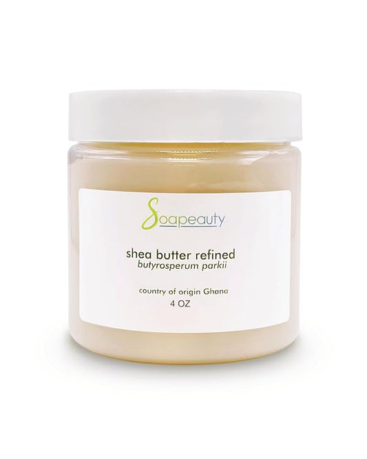 Soapeauty 100% Pure Refined African Shea Butter - Expeller Pressed, Odorless - Pure Moisturizer for Skin & Hair - Ethically Sourced from Ghana | 4 oz