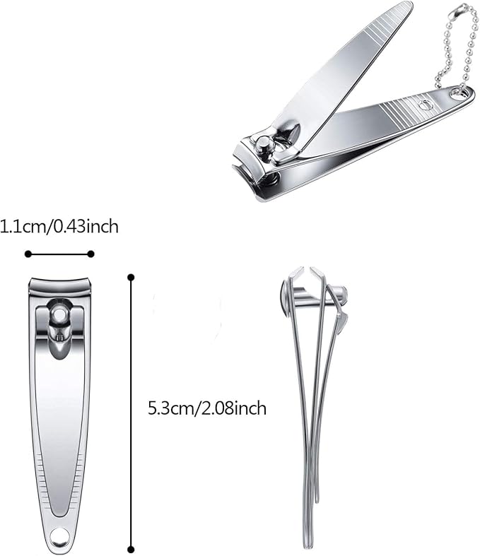 Haploon Nail Clippers Bulk 120 Pcs Nail Cutters Bulk Nail Clippers with Chain Stainless Steel, Nail Clipper Cutter Set for Men Women with Keychain