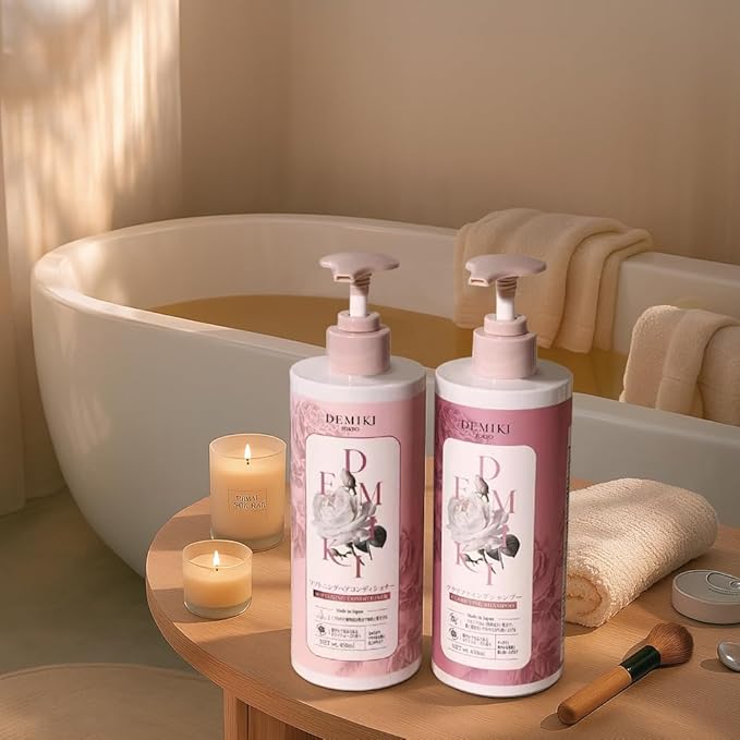 Japanese Shampoo and Conditioner Set for Women,Sulfate Free Shampoo for Oily Hair,Paraben Free,Dye Free,Organic Rose Scent,Clarifying Shampoo Moisturizing and Refreshing Natural Hair Care,32oz