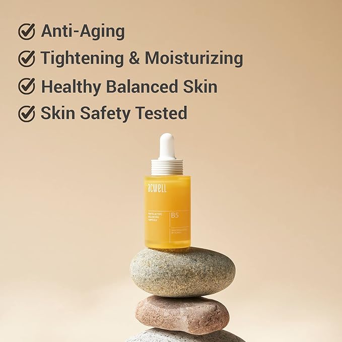 ACWELL Phyto Active Balancing Ampoule Skin Barrier Serum 1.18 fl.oz. - Anti-Aging and Firming Face Serum, Highly Concentrated Hydrating Ampoule, Enriched with Amino Acid to Strengthen Skin Barrier