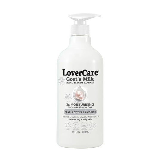 Lovercare Goat Milk Body Lotion for Dry Skin Pearl 27 fl oz (800ml) - Single…