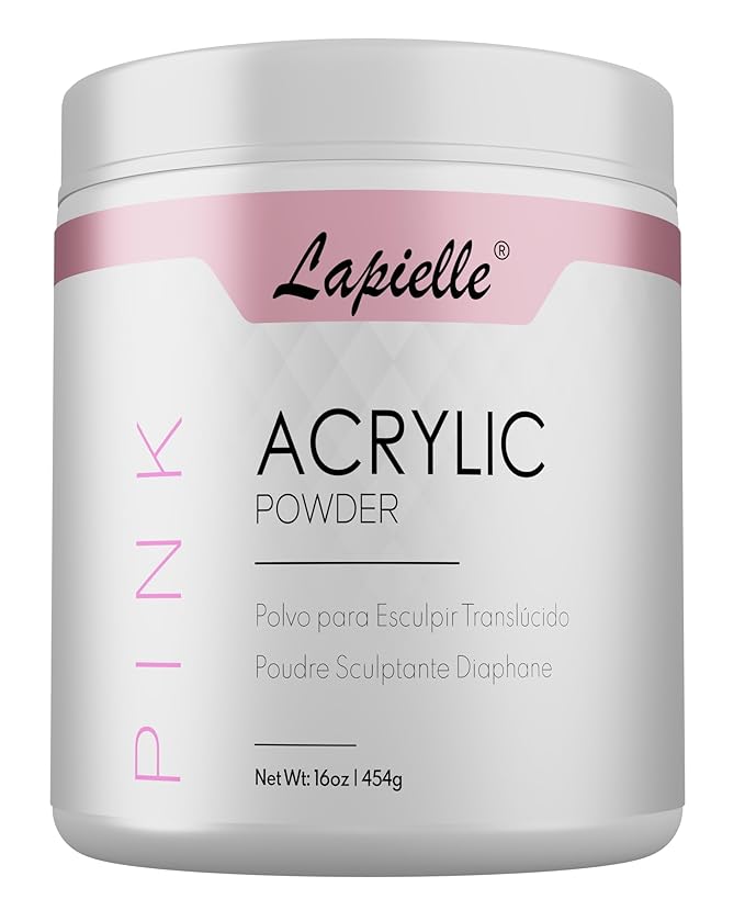 Professional Acrylic Powder for Nail Art. Long-lasting, Large capacity and quick dry. Quality Salon Manicure Nail extension (16oz - 1lb - 454g) PINK