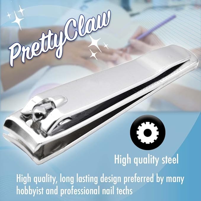 PrettyClaw | Nail Clipper Sharp Edge Finger Toe Nail Cutter Nail Trimmer Stainless Steel (Curve Edge (10 Pieces))