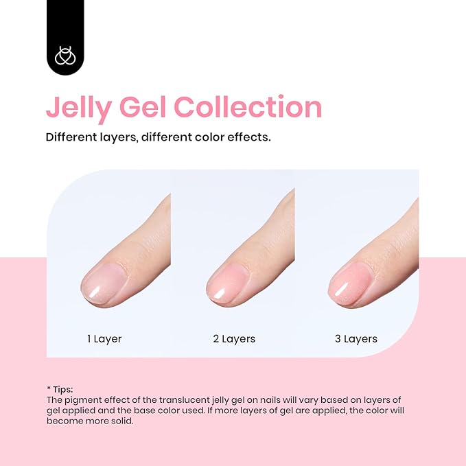 beetles Gel Polish 6 Pcs Jelly Shimmer Giltter Nails Lady with Dreams Collection Transparent Pink Beige Gel Nail Art Soak Off Nail Uv Lamp Needed Diy Nail Art Manicure