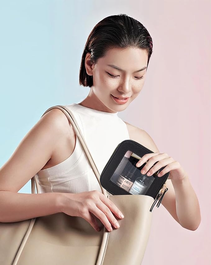 Clear Makeup Bag, Small Makeup Bag TSA Approved Toiletry Bag Cosmetic Travel Bag Cute Makeup Bag Organizer Makeup Case Pouch Car Essentials for Women Men