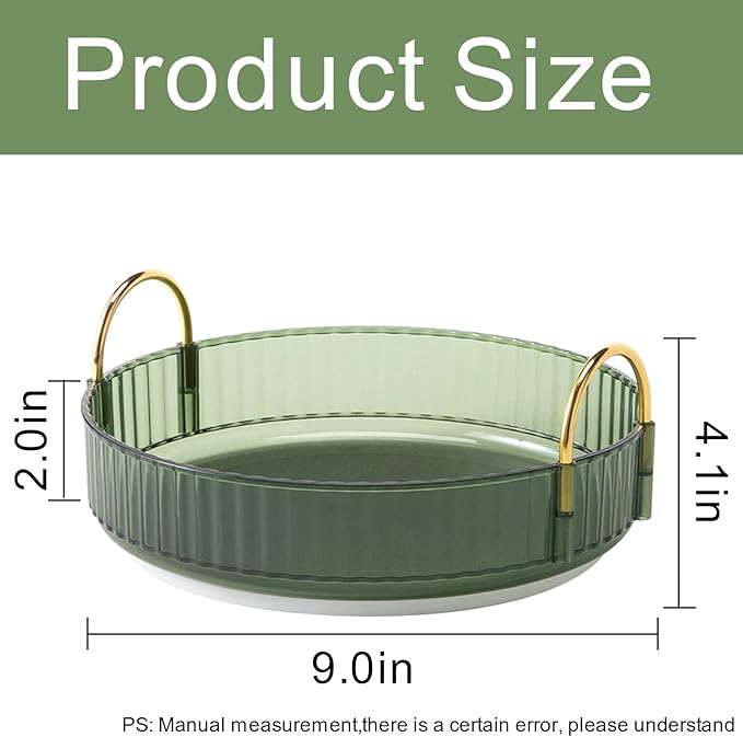 360° Rotating Makeup Organizer, Bathroom Make Up Spinning Holder Rack, Large Capacity Cosmetics Storage Vanity Shelf Countertop, Fits Cosmetics, Perfume, Skincare, Lipsticks(1 Tier, Green)