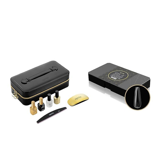 Apres Nail GEL-X Kit Professional Starter Kit |Premium Quality | 10 Sizes 0-9 | No Size 00 Included | 2022 Version (Sculpted Coffin Long)