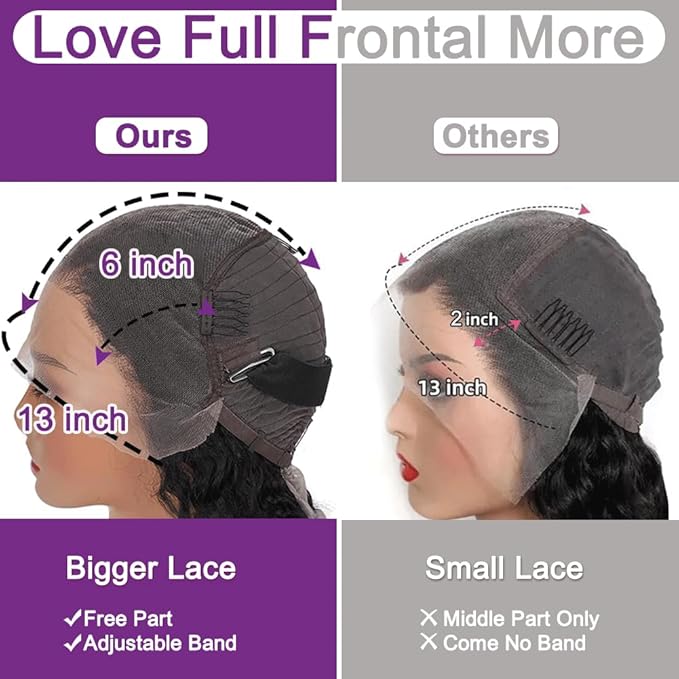 24 Inch Deep Wave Lace Front Wigs Human Hair Pre Plucked 13x6 Deep Curly Wig Human Hair for Black Women 180% Density Wet and Wavy HD Lace Frontal Wigs Human Hair with Natural Hairline