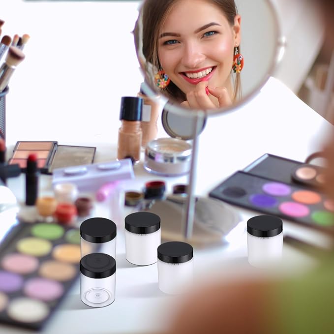 Tanlade 40 Pcs 8 oz Plastic Containers Jars with Lids Empty Clear Small Round Storage Jars for Powder Liquid Food Storage Kitchen Cosmetic Lotion Ointments Creams