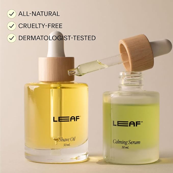 Leaf Shave | Shave Care Set - Includes Shave Oil (1.7 fl oz) & Calming Serum (1 fl oz)