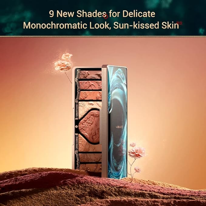 FLORASIS Floral Engraving Phoenix Makeup Palette Makeup Long Lasting Blendable Natural Eyeshadow Palette for Women (02 Retro Brown)