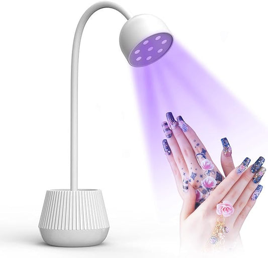Nail Drying Lamp, 24W Nail Polish Curing Lamp, 365nm 405nm 360 Degree Rotatable USB Charging Nail Gel Dryer for Salon or Home Use