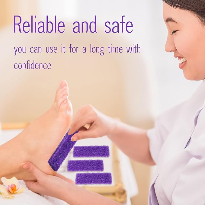 Batiyeer 600 Pcs Pumice Stone Bulk for Feet Scrubber Dead Skin Disposable Pedicure Pumice Stone Foot Shower Scrubber for Heel Cuticle Callus Remover Bath Spa,3.15 x 1.34 x 0.47 Inch(Purple)