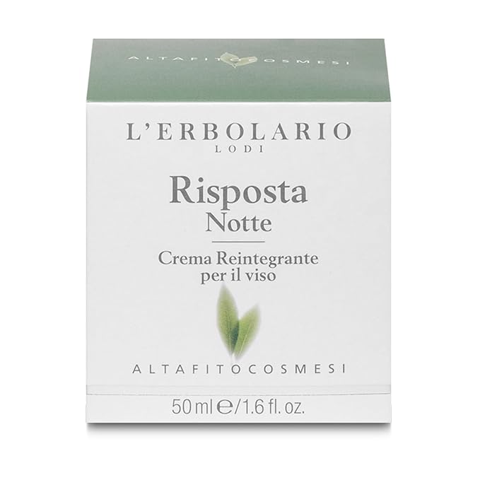 LErbolario Risposta Night Reintegrating Face Cream, 1.6 oz - Face Moisturizer - With Shea Butter - Moisturizing and Nourishing - Cruelty-Free