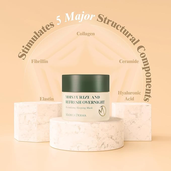 Madeca DERMA Revitalizing Sleeping Mask with Centella Asiatica and Panthenol – Korean Skincare Overnight Sleep Mask, Hydration, Skin Repair, Anti-Aging, Moisturizing & Nourishing (2.71 Fl oz)